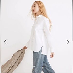 MADEWELL NWOT The Oversized Ex-Boyfriend Shirt in Eyelet White - Size XXS